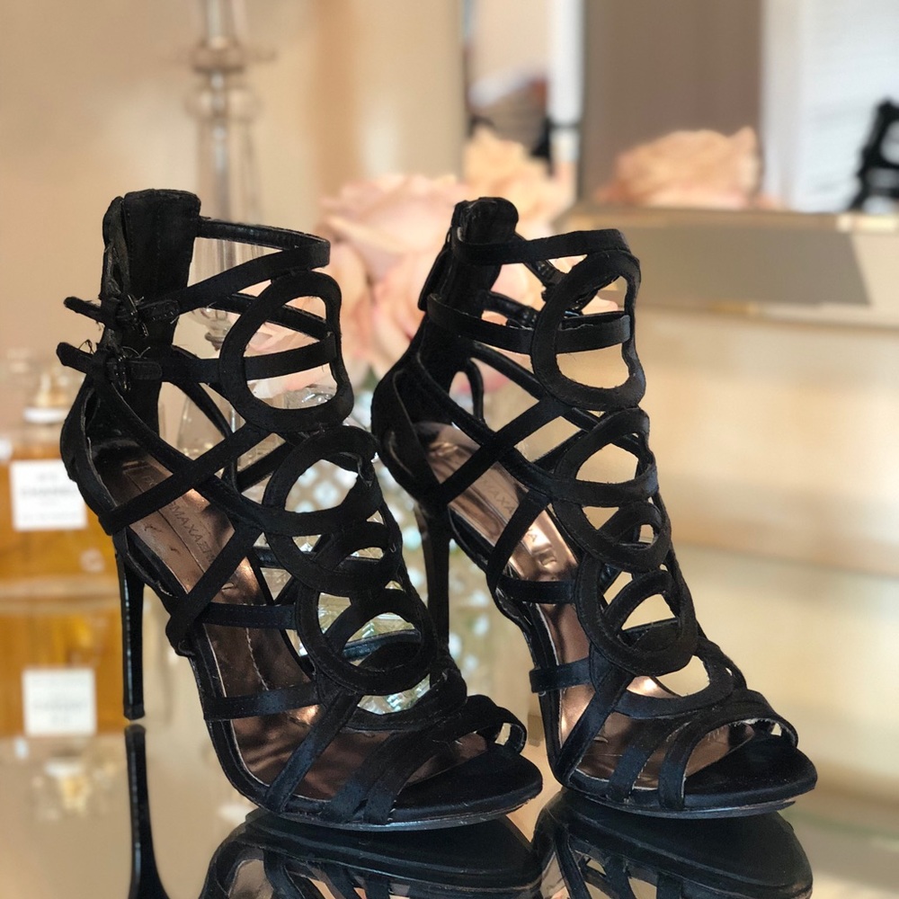 BCBGMaxAzria Black Strappy Heel